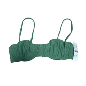 NWT J.Crew Balconette Underwire Bikini Top,‎ Green, Sz 32C